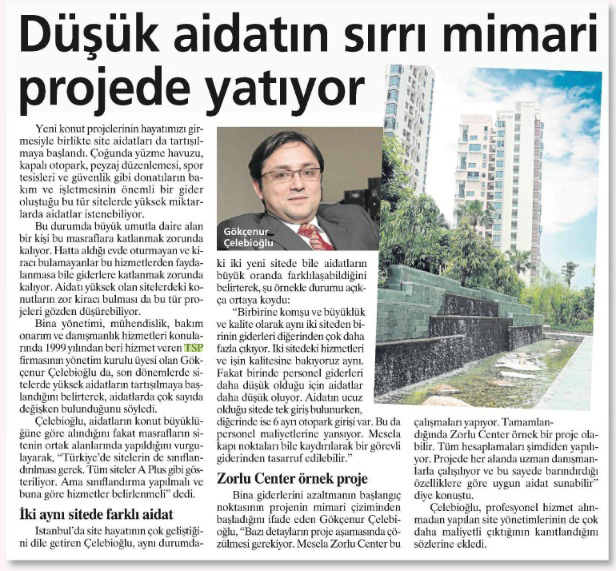 Düşük aidatın sırrı mimari projede yatıyor — Milliyet basın görseli
