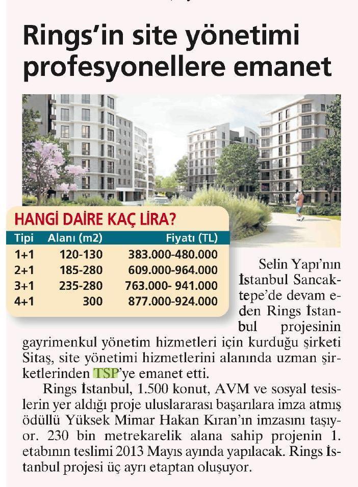Rings'in site yönetimi profesyonellere emanet — Milliyet basın görseli