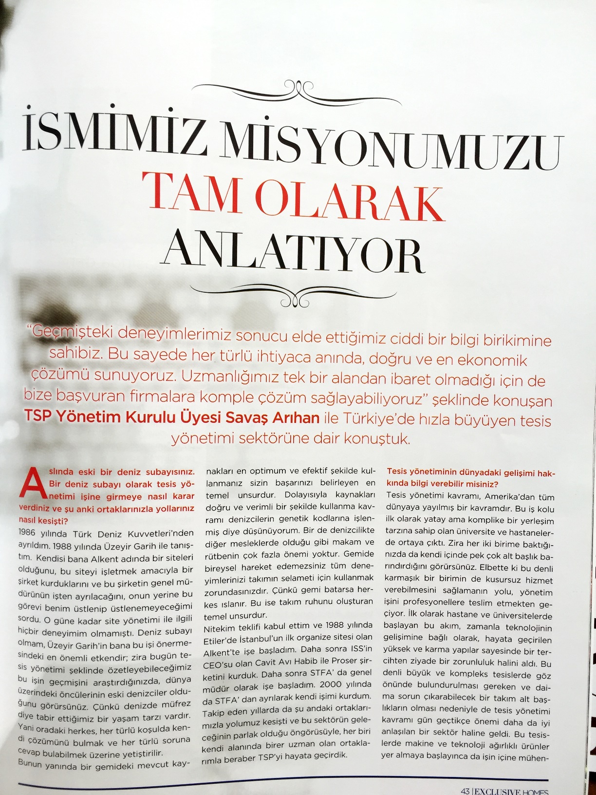 İşmimiz Misyonumuzu Tam Olarak Anlatıyor — Exclusive Homes basın görseli