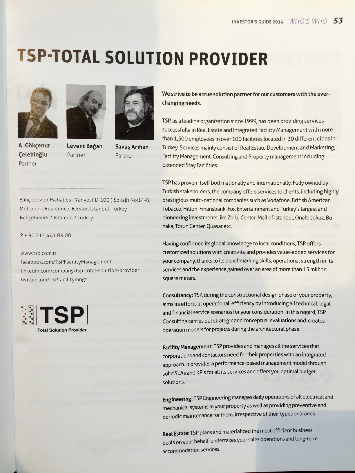 MIPIM 2014 FUARINDA, GENE TSP VARDI. — Investors Guide Turkey 2014 basın görseli